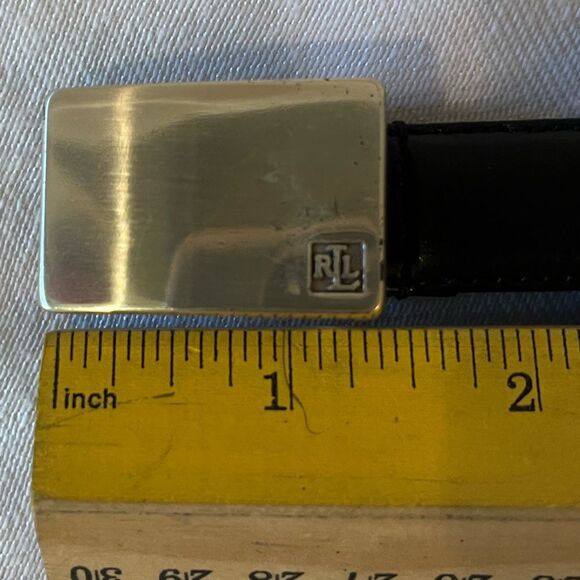 Ralph Lauren skinny black leather belt, size M, 36” excellent preowned condition - Picture 8 of 10